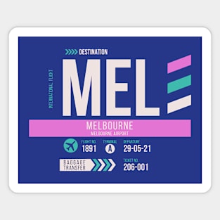 Melbourne (MEL) Airport Code Baggage Tag Magnet